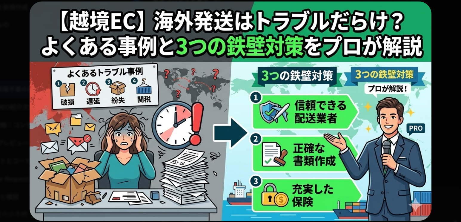 【越境EC】海外発送はトラブルだらけ？よくある事例と3つの鉄壁対策をプロが解説