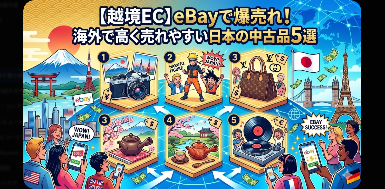 【越境EC】eBayで爆売れ！海外で高く売れやすい日本の中古品5選